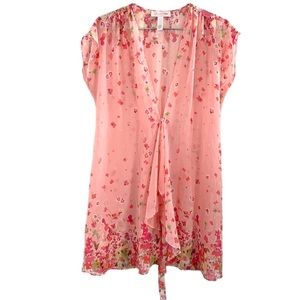 Oscar De La Renta Pink Label Floral Robe Size Large